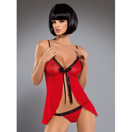 Truelove babydoll i stringi czerwony L/XL