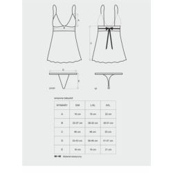 Amarone babydoll i stringi czarny s/m