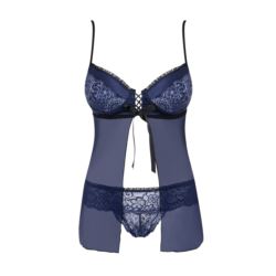 Auroria babydoll i majtki kolor niebieski L/XL