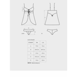 Auroria babydoll i majtki kolor niebieski L/XL