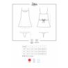 Satinia babydoll i stringi kolor: czarny L/XL