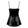 Satinia babydoll i stringi kolor: czarny L/XL
