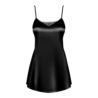 Satinia babydoll i stringi kolor: czarny L/XL