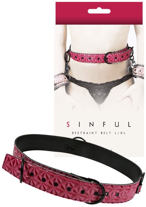 Sinful Red Restraint Belt L/XL