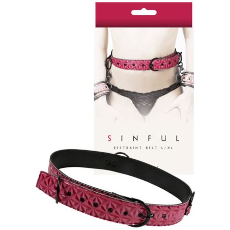 Sinful Red Restraint Belt L/XL