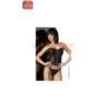 Black Leatherlook Corset+String roz.S