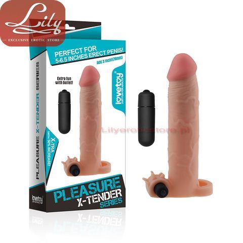 Pleasure ExtenderSleeve Vibro Flesh 3 inch