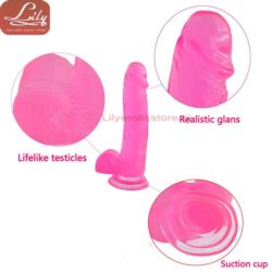 Jelly Studs Crystal Dildo Large pink