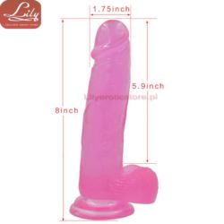 Jelly Studs Crystal Dildo Large pink