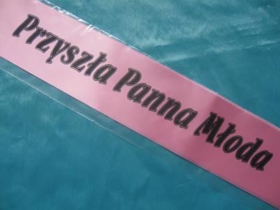 Szarfa Przyszła Panna Młoda różowa