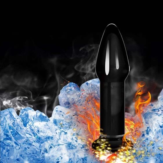 Glass Romance Anal Plug Black 5"