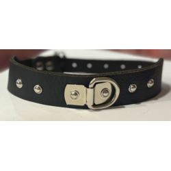 Obroża miekka skóra antaba czerna 28~38cm