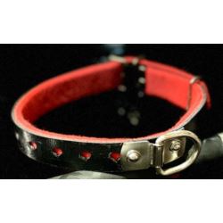 Obroża red serca filc red 41 cm
