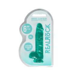 Realistic Dildo crystal turquoise 6"15 cm