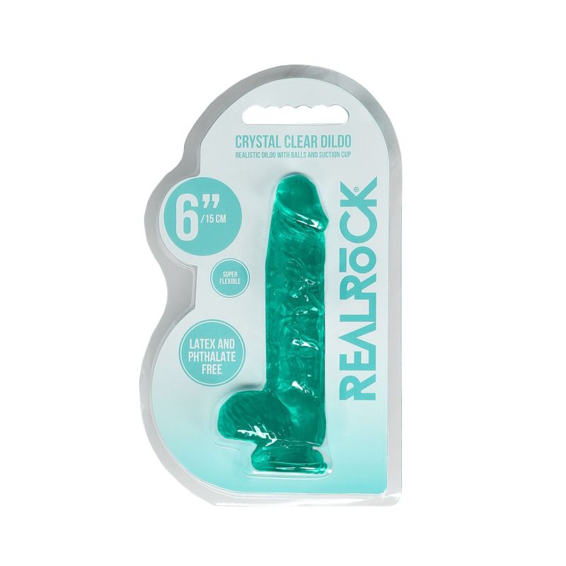 Realistic Dildo crystal turquoise 6"15 cm
