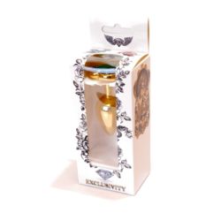 Plug-Jewellery gold heart green S