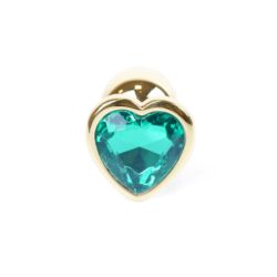 Plug-Jewellery gold heart green S