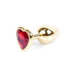Plug-Jewellery Gold Heart plug red S