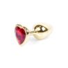 Plug-Jewellery Gold Heart plug red S