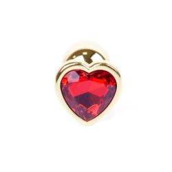 Plug-Jewellery Gold Heart plug red S