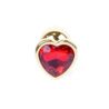 Plug-Jewellery Gold Heart plug red S
