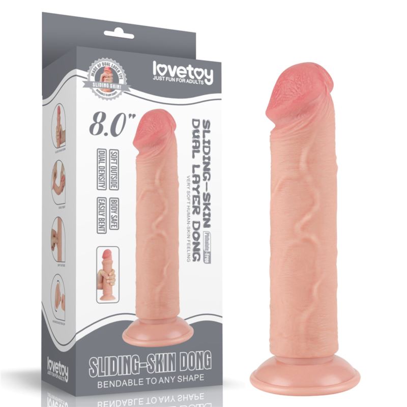 8" Sliding Skin dual layer dong flesh