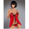 Truelove babydoll i stringi czerwony L/XL