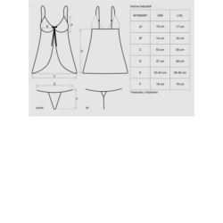 Truelove babydoll i stringi czerwony L/XL