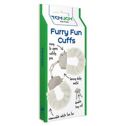 Kajdanki Furry Fun Cuffs White Plush-2522
