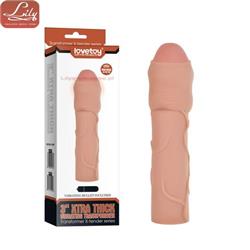 3" Extra thick Extension Sleeve vibro Flesh-8900