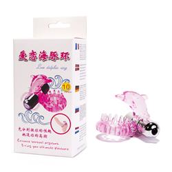 Cock Ring 2 with Bullet vibrator Pink Dolphin-3885