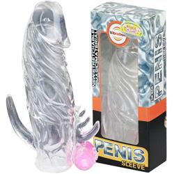 Penis sleeve with vibration, Crystal -2583