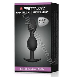 Pretty Love silicone Anal balls Black -7861