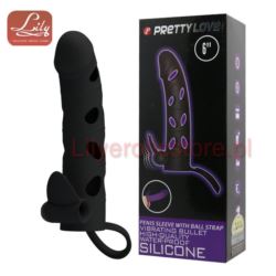 Pretty Love 6 Inch Vibrating Penis Sleeve Black