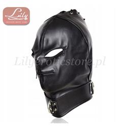 Maska czarna z suwakami -oczy/usta-9775