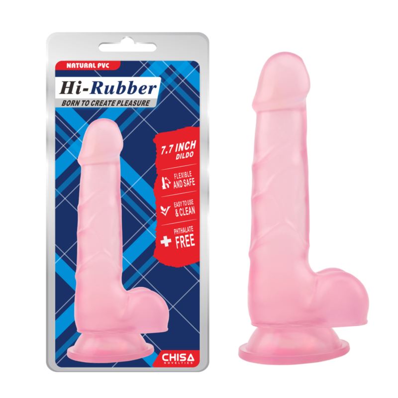 Hi Rubber 7.7 Inch Dildo pink Hi Rubber 7.7 Inch Dildo pink