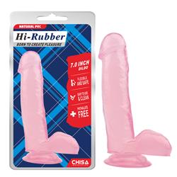 Hi Rubber 7.0 Inch Dildo pink-10079