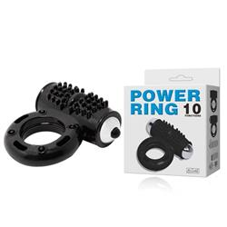 Cock ring, powerful 10-function vibration, Black, -10359