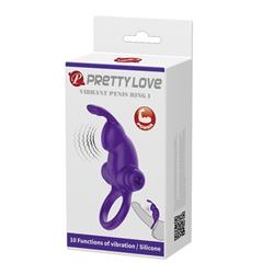 Pretty Love Vibro Penis Ring Rabbit I Purple-10658