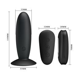 MR Play super-smooth vibrating butt plug black USB-10916