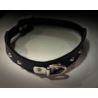 Obroża miekka skóra antaba czerna 28~38cm