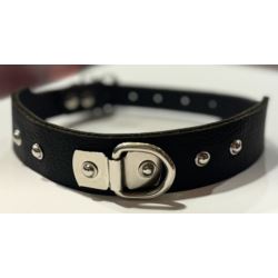 Obroża miekka skóra antaba czerna 28~38cm