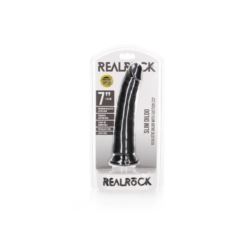 Slim Realistic Dildo black 7" 18 cm