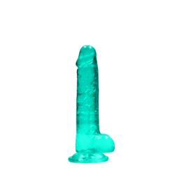 Realistic Dildo crystal turquoise 7"17 cm