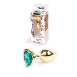 Plug-Jewellery gold heart green S
