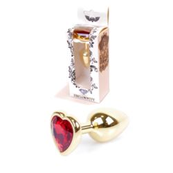 Plug-Jewellery Gold Heart plug red S