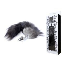Fox tail plug black furry