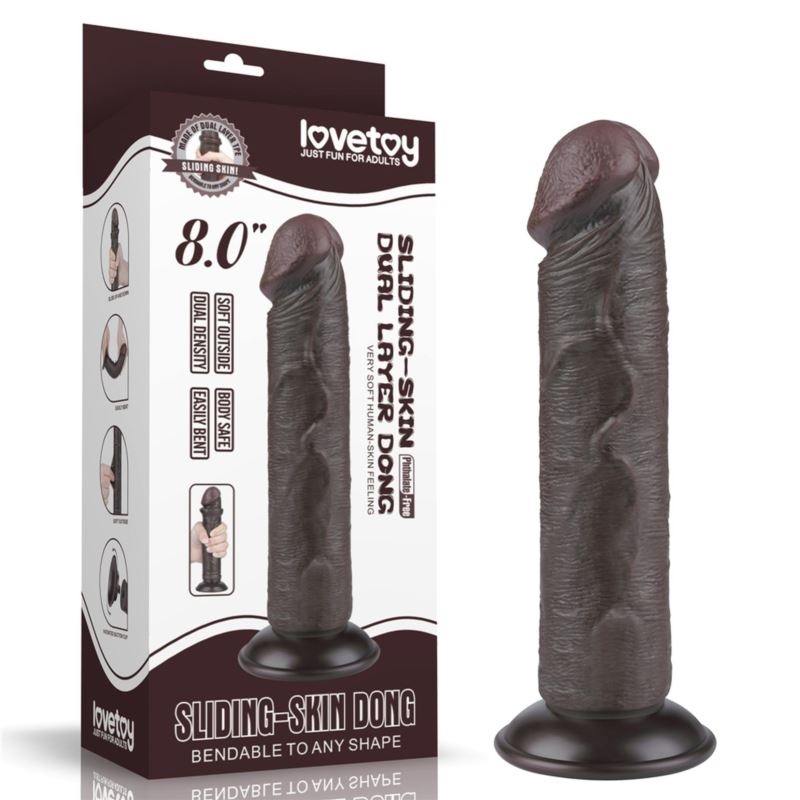 8"Sliding Skin dual layer dong black