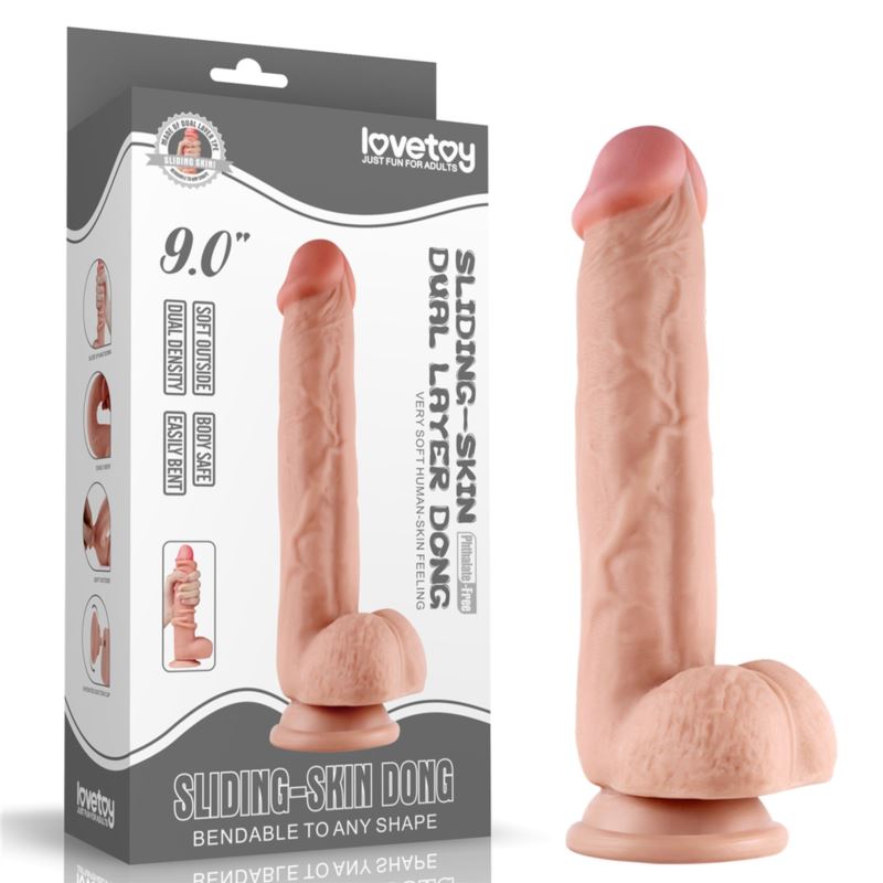 9"Sliding Skin Dual-layer Dong flesh