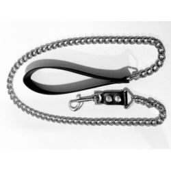 Smycz z łańcuchem i „karabinkiem” (100cm) black